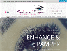 Tablet Screenshot of enhanceandpamper.com